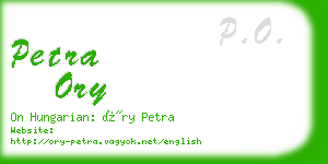 petra ory business card